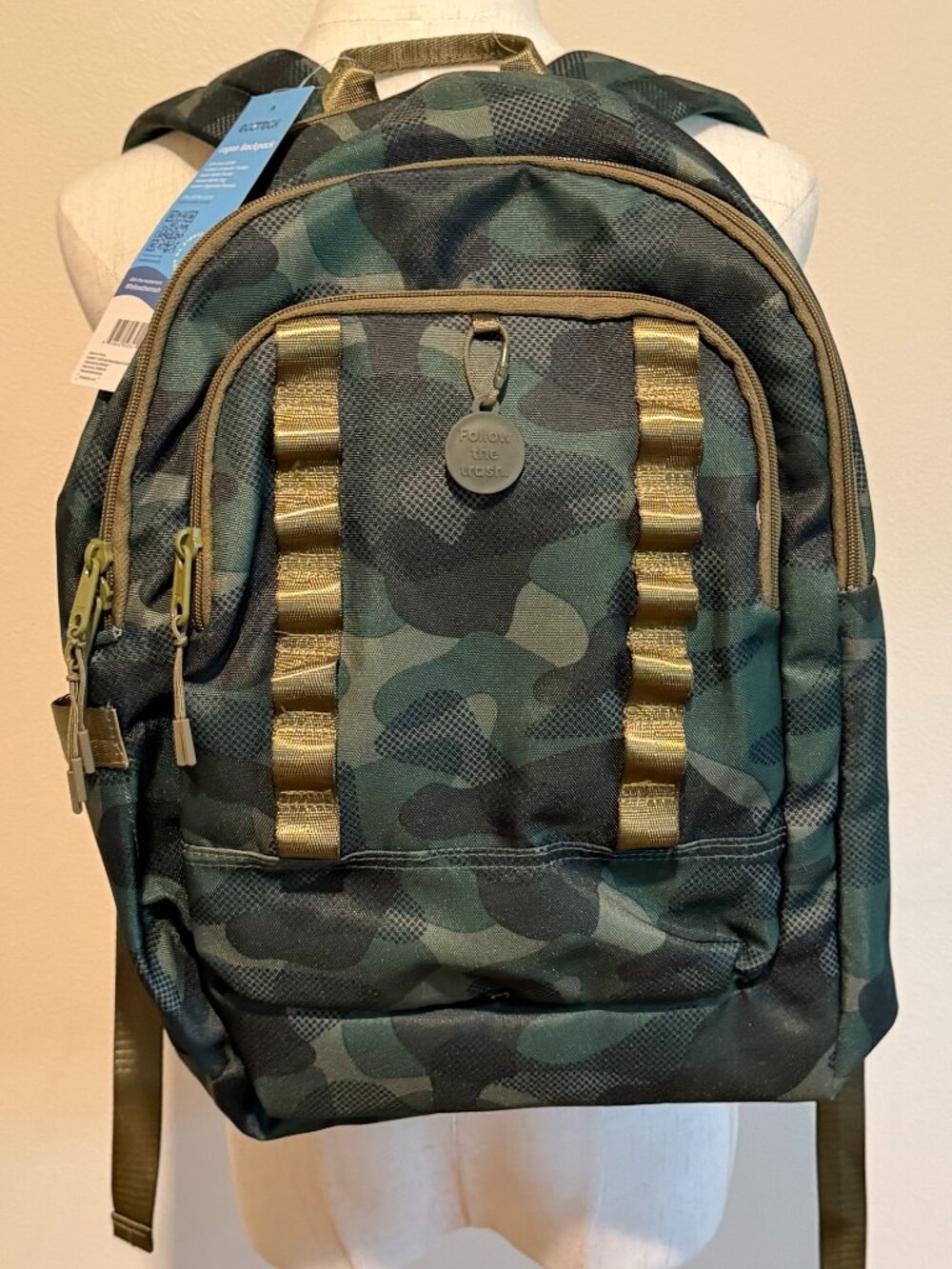Target Ecotech Logan Camo Backpack NWT Laptop School Bag Green - Picture 2 of 9